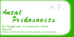 antal prikosovits business card